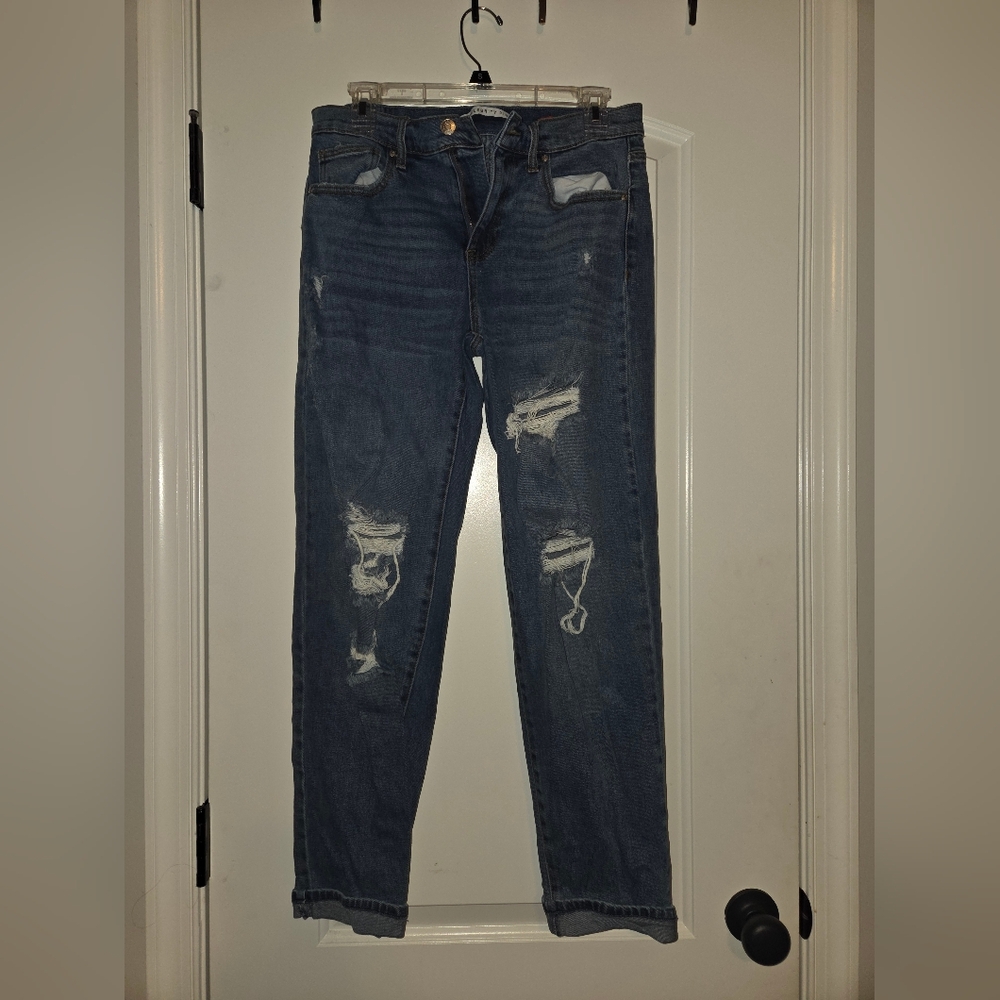 Celebrity Pink Women's Boyfriend Jeans - Distressed Blue